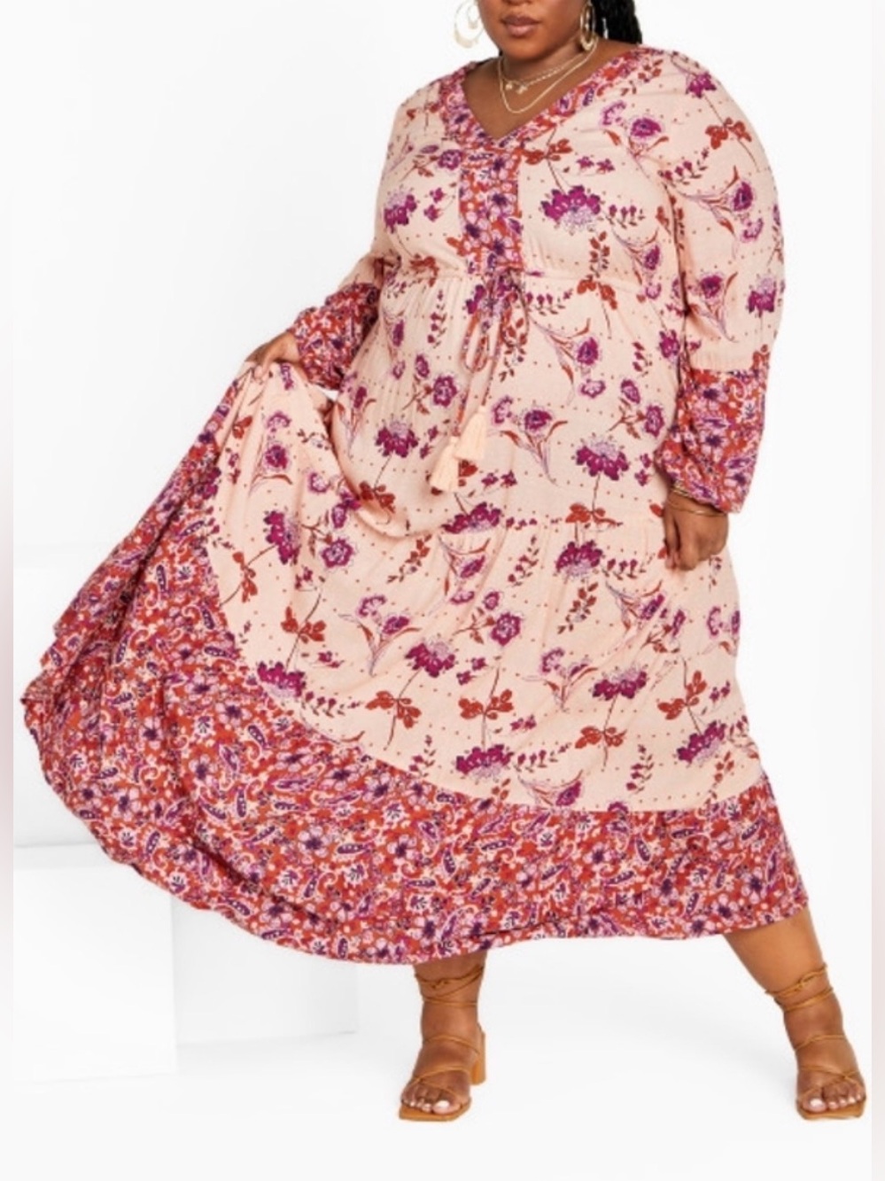 Avenue Cynthia Spliced Maxi Dress - Size 26/28